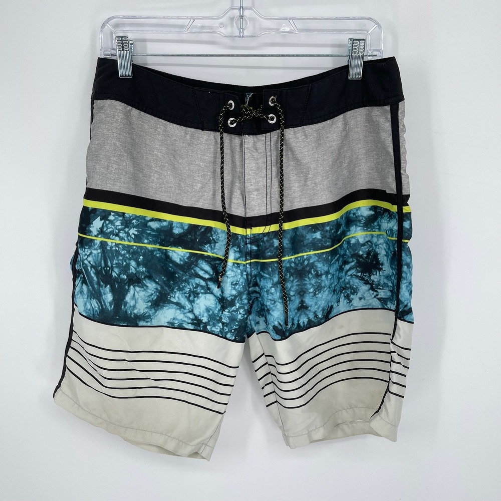 FREEWORLD Men's Multicolor Tie Dye Stripe‎ Board Shorts Size 32" Waist